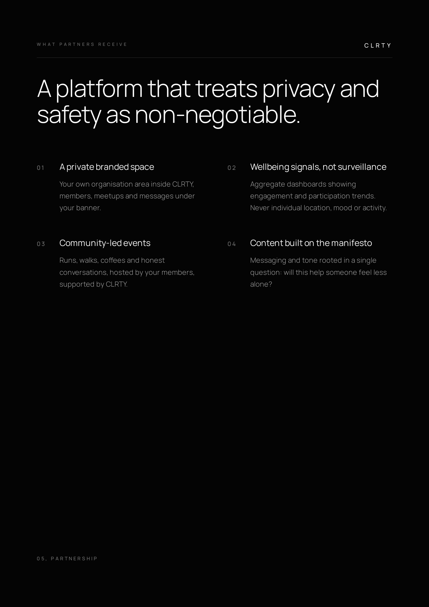CLRTY partnership brochure page 5